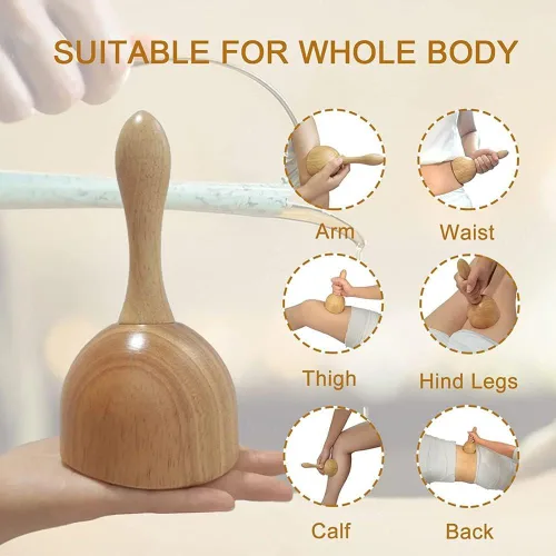 Vista 3 de Herramienta de taza de masaje de madera, terapia de ventosas de madera, herramientas de masaje de terapia de ventosas de madera, herramientas