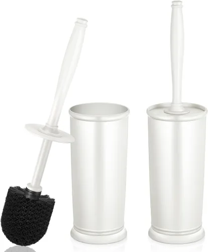 Vista 11 de Juego de Portaescobillas para Inodoro: Cepillo Limpiador de Inodoro de Limpieza Profunda para Bordes con Soporte para Baño Rv - Accesorios B-bronce