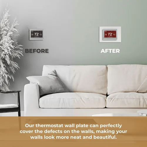 Vista 4 de ANTOBLE THP2400A1027W - Placa trasera de placa de pared para termostato, color blanco, compatible con termostato Honeywell