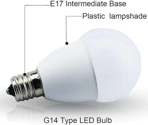 Vista 3 de Lxcom Lighting Bombilla LED E17 de 6 W, bombilla globo E17, base intermedia de 50 W, bombilla incandescente equivalente a bombillas LED G14, blanco