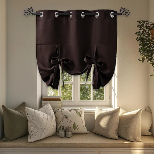 Vista 9 de Pony Dance Cenefa Enrollable Beige - Cenefa de Ventana para Cocina Cortina Enrollable con Ojales para Decoración del Hogar Cenefa Ajustable, 42''An