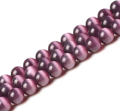 Vista 19 de Cuentas de Ojo de Gato Negro, Redondas de 6 mm, Piedras Preciosas Semipreciosas Sueltas para Fabricación de Joyas (63-66 piezas/cadena)