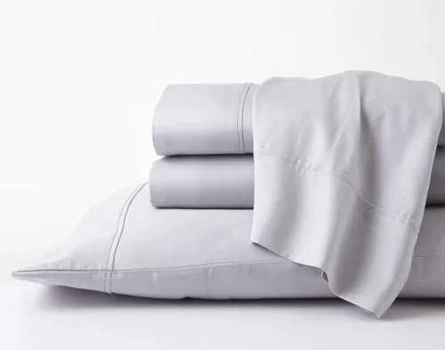 Vista 10 de Juego de sábanas de algodón egipcio puro de 600 hilos y fundas de almohada – Sábanas de algodón egipcio tamaño individual – Sábanas de satén