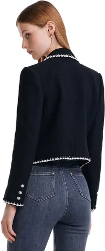 Vista 3 de Tweed Blazers for Women Work Business Casual, Knit Blazer Cropped Jacket for Women