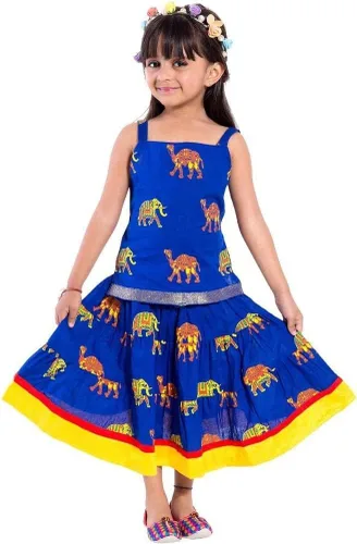 Vista 6 de Chandrakala Kids Lehenga Choli Set for Girls (KL101-P)