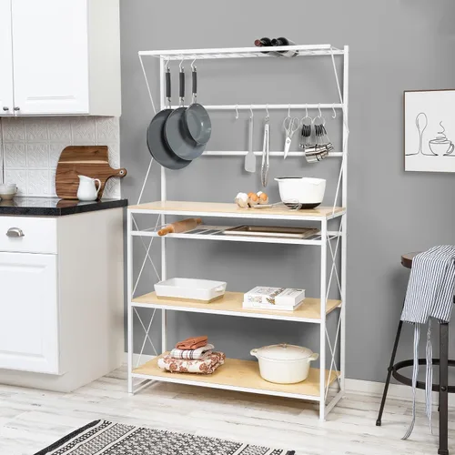 Vista 2 de Honey-Can-Do Estante de cocina para panadero, blanco/roble SHF-09513 blanco