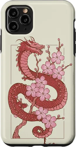 Vista 13 de iPhone 16 Japanese Dragon in Cherry Blossom Case