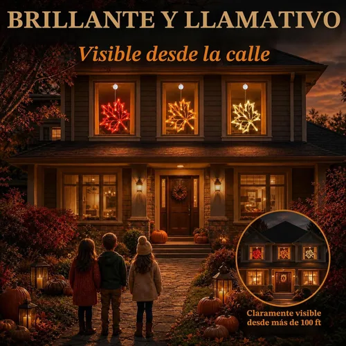 Vista 4 de LOLStar Fall Decor Window Lights 2026, Thanksgiving Decorations LED Lights