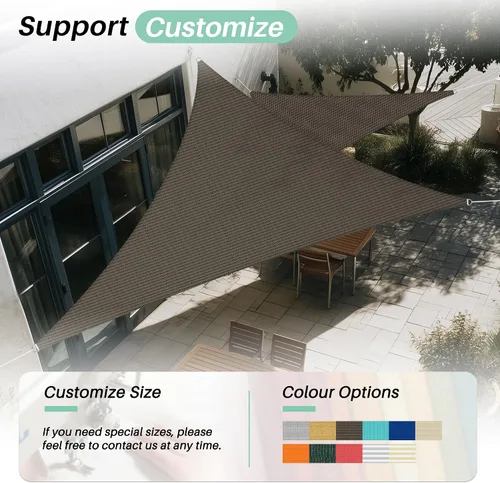 Vista 14 de SunnyRoyal Toldo parasol triangular de 8 x 8 x 8 pies con bloqueo UV, para patio, jardín, piscina (turquesa)