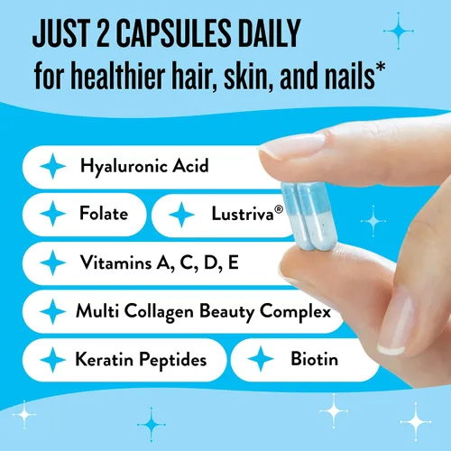 Vista 2 de Legendairy Milk Vitaminas para el crecimiento del cabello para mujeres - Biotina para el crecimiento del cabello con colágeno y Lustriva, productos