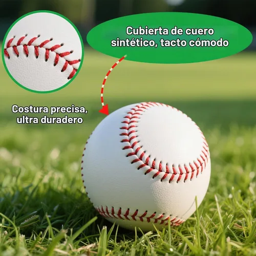 Vista 3 de Rarapop Blank Standard Baseball Balls, Official Size 9 Inch Leather Covered Practice Baseball Training Ball for League Play, Pitching, Hitting