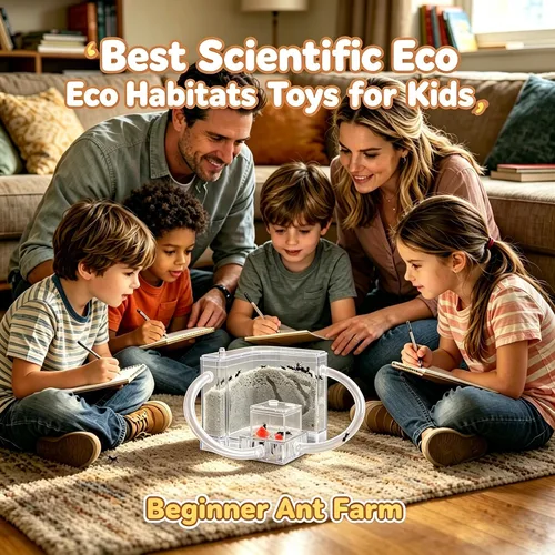 Vista 2 de EXBEPE Granja de Hormigas en Arena con Tubos Conectores, Hábitat Vivo de Hormigas, Kit de Ecosistema de Colonia en Terrario para Niños para Estudiar