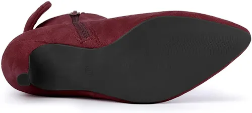 Vista 5 de Allegra K Botines de tacón de aguja con punta puntiaguda para mujer