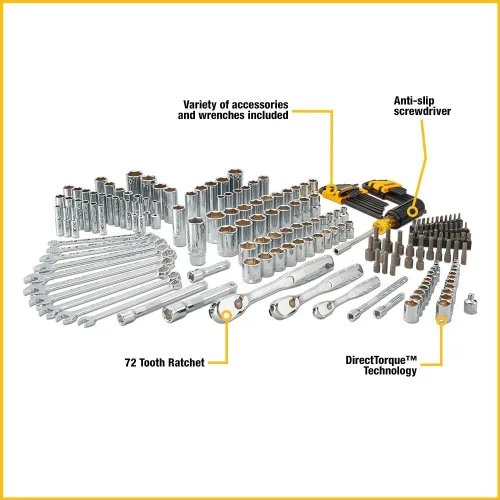 Vista 3 de DEWALT Juego de herramientas para mecánicos, 205 piezas (DWMT81534) y juego de puntas de destornillador, listo para impacto, FlexTorq, 40 piezas