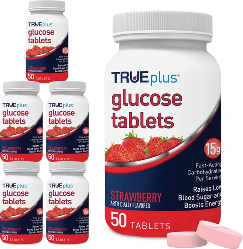 Vista 40 de TRUEplus® Tabletas de glucosa, sabor surtido (uva, frambuesa, naranja), botella de 50 unidades (1)