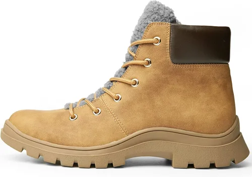 Vista 2 de ICHIGO Botas de senderismo para mujer con cremallera lateral y cordones para invierno