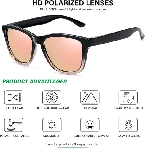 Vista 3 de Meetsun - Lentes de sol polarizados, unisex, modernos, con estilo de diseñador, clásico y retro