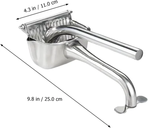 Vista 6 de Exprimidor manual de frutas de acero inoxidable, exprimidor de grado alimenticio para extracción de jugo, mango ergonómico, diseño que ahorra mano