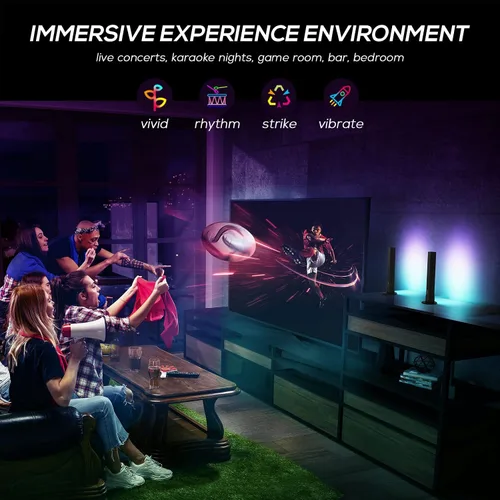 Vista 5 de GOOZY 2 barras de luz RGB inteligentes lámpara LED con múltiples efectos de iluminación y modos de música para juegos luz de estado de ánimo PC