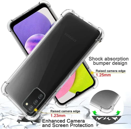 Vista 2 de Funda Samsung A03s, Samsung Galaxy A03s y protector de pantalla, a prueba de golpes, transparente, delgada, suave, de silicona TPU protectora