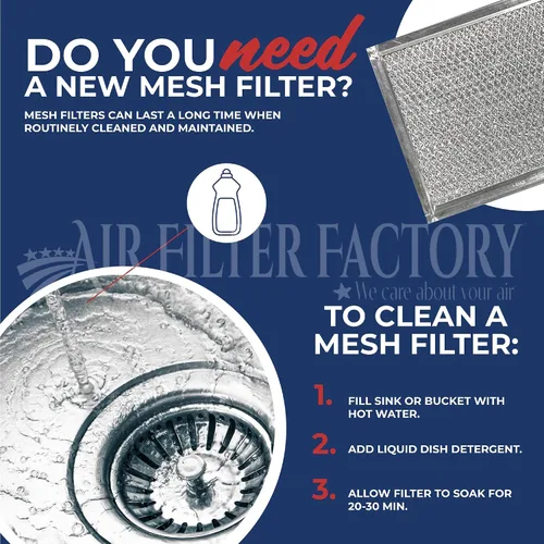 Vista 4 de Air Filter Factory - Filtro de grasa para campana extractora de aluminio, lavable, paquete de 2 unidades para Broan NuTone (S97017415, 97017415)
