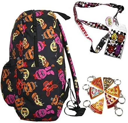 Vista 2 de FNAF Five Nights at Freddy s 17Mochila grande con cordón y llavero con muñeca y dije