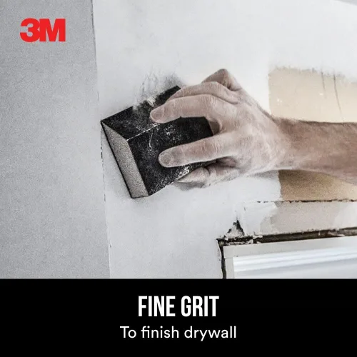 Vista 3 de 3M Angled Sanding Sponge, Fine Grit, Use Wet or Dry, Great for All Purpose Sanding, Washable & Reusable, Use for Interior & Exterior, Angled Sanding
