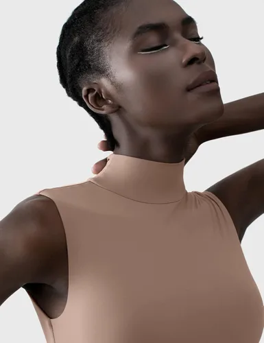 Vista 35 de PUMIEY Body sin mangas con cuello alto falso para mujer, colección Sharp