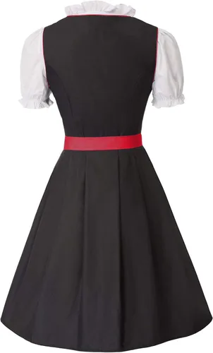Vista 2 de JASAMBAC - Disfraz de Dirndl alemán para mujer, 3 piezas para Oktoberfest Carnaval