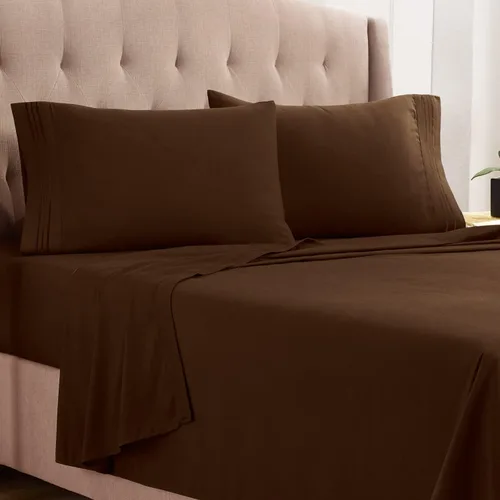 Vista 43 de Empyrean Juego de sábanas individuales - 110 GSM 4 piezas de sábanas para cama individual, sábanas de tamaño individual doble cepillado, sábanas