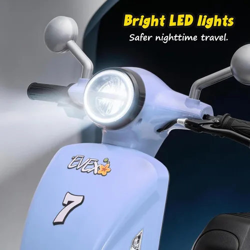 Vista 8 de Motocicleta para niños, ciclomotor eléctrico de 24 V 250 W para Azul
