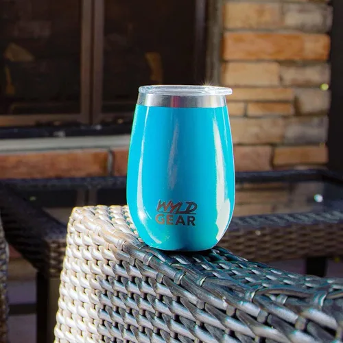 Vista 4 de Wyld Gear Vaso para whisky y vino, acero inoxidable, aislado al vacío con 2 tapas, 12 onzas, granate