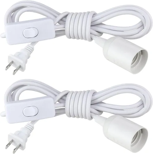 Vista 10 de Kit de 3 Luces Colgantes con Enchufe, E26/E27 Luces Colgantes Vintage con Cable de Enchufe, Kit de Luz Colgante Retro, Cable de 12 Pies
