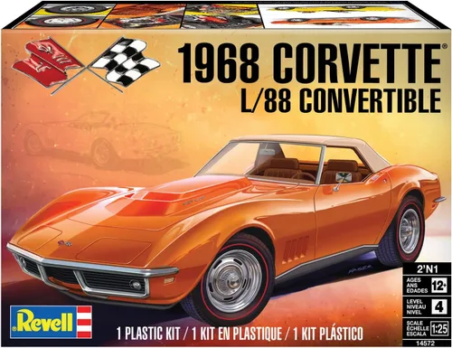 Vista 12 de Revell 1968 Corvette L/88 Convertible 2N1 Kit de construcción de modelos de Kit de coche modelo a escala 1:25, Chevrolet Corvette L/88 Convertible