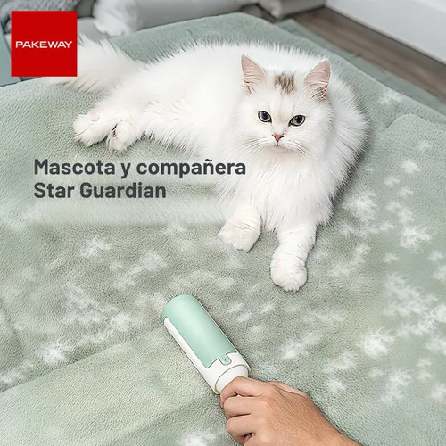 Vista 2 de PAKEWAY Paquete de 2 herramientas de eliminación de pelo de mascotas, removedor de pelo reutilizable para perros y gatos con mango antideslizante