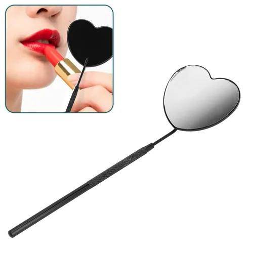 Vista 6 de Pssopp Espejo de extensión de pestañas, espejos de maquillaje de pestañas, espejo de pestañas en forma de corazón, espejo de pestañas profesional