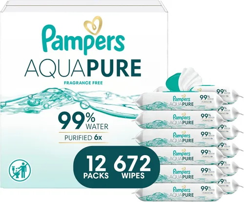 Vista 10 de pampers toallitas para bebé Aqua Pure 56 ct ANTIGUO