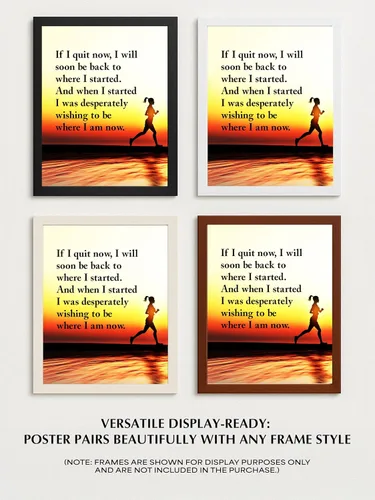 Vista 8 de Arte de pared motivacional If I Quit Now - Arte de pared con citas modernas de fitness y ejercicio, arte de pared para gimnasio, hogar, estudio