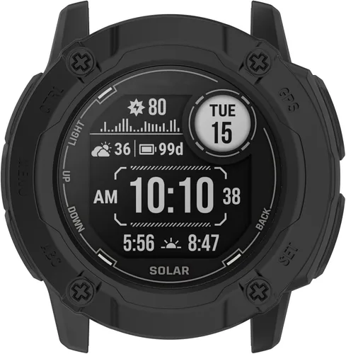 Vista 6 de TenCloud Funda compatible con Garmin Instinct 2X Solar Case Protector Funda protectora 1.969 in diseñada para Garmin Instinct 2X Solar Tactical Negro