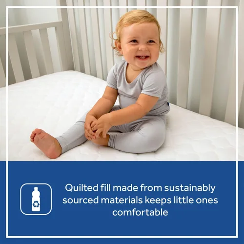 Vista 2 de Sealy Baby Protector de colchón para cuna, protector de colchón impermeable ajustable para cuna y funda de cama infantil, lavable a máquina y fácil