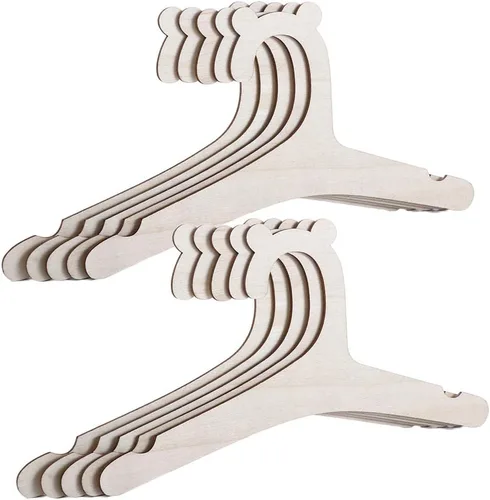 Vista 10 de Perchas de ropa para niños, 5/10 unidades, tendedero de madera para bebés y niños (5 piezas)