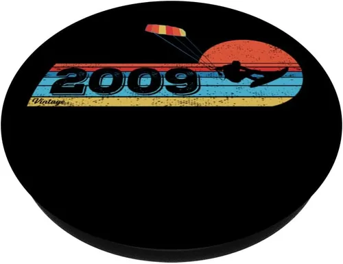 Vista 2 de Kitesurfer Kitesurfing Birthday Vintage 2009 born Kitesurf PopSockets Standard PopGrip