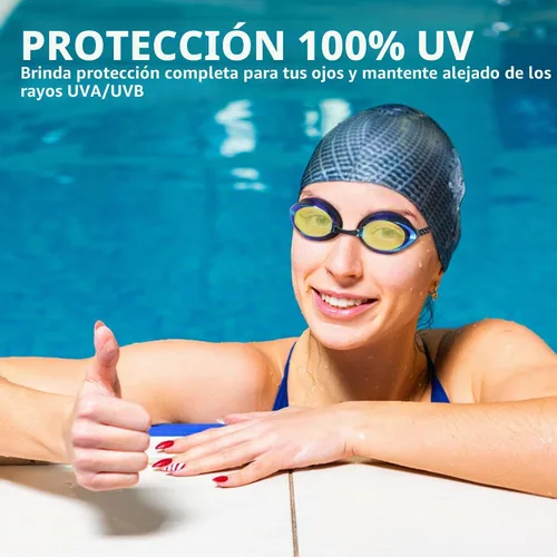 Vista 5 de Racing Swim Goggles for Adult Men Women with Bungee Strap No Leaking