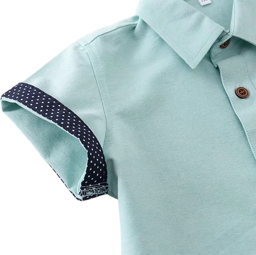 Vista 5 de Boys' Button Down Short Sleeve Shirts Toddler Solid Oxford Shirt with Pocket School Uniform Dress Shirt
