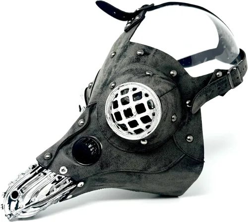 Vista 8 de Máscara de médico de la peste steampunk máscara de nariz larga para disfraz de Halloween, fiesta de cosplay