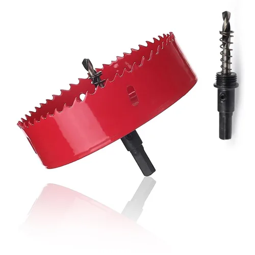 Vista 25 de Utoolmart Sierra de taladro bimetal profesional de acero inoxidable, 0.984 in de profundidad de apertura con mango triangular (2.953 in)