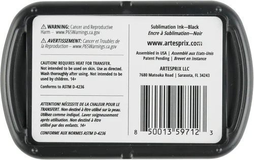 Vista 2 de Artesprix Almohadilla de tinta de sublimación para manualidades, estampado y pintura, color negro