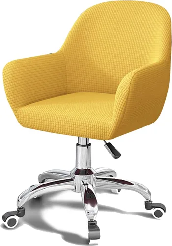 Vista 17 de Funda para silla de computadora de oficina, 2 piezas con brazos giratorios y respaldo curvado, funda para silla de comedor, estilo moderno