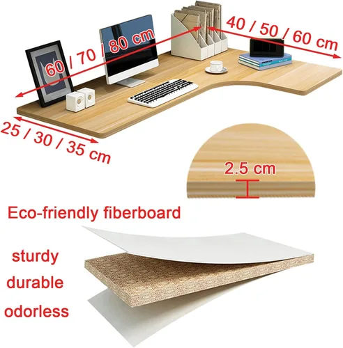 Vista 5 de LIGUOYI Escritorio flotante para pared de 28, 35, 39 pulgadas, mesa de pared estable y resistente en forma de L, escritorio de computadora