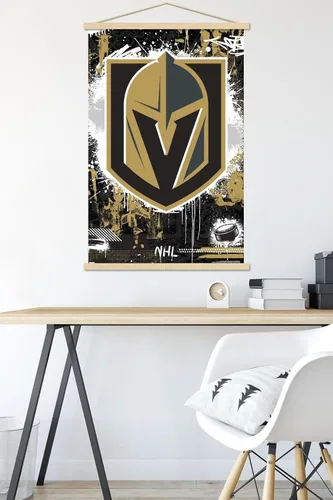 Vista 5 de Trends International NHL Vegas Golden Knights - Póster de pared con logotipo Maximalist 23, 22.37 x 34.00 pulgadas, paquete de impresión premium